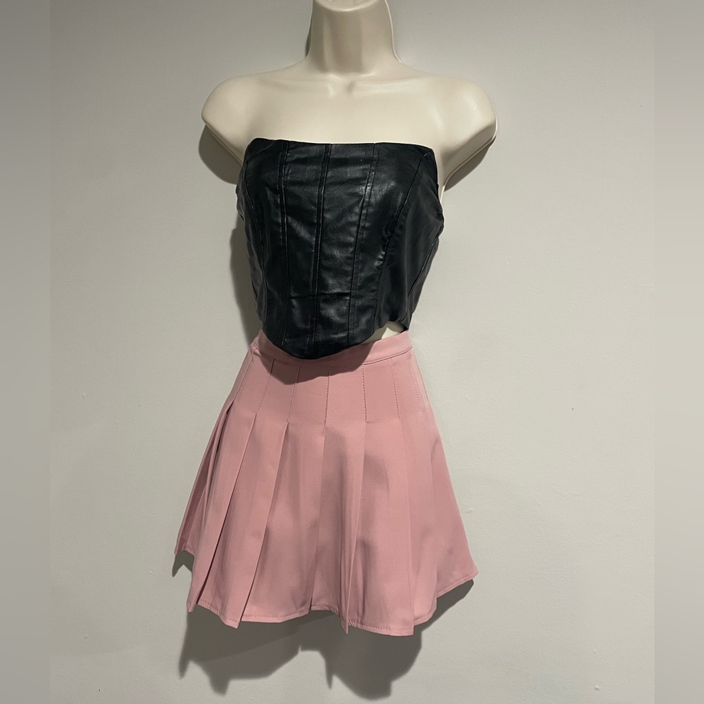 Pink mini skirt